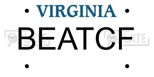 BEATCF Virginia License Plate