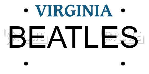 BEATLES Virginia License Plate