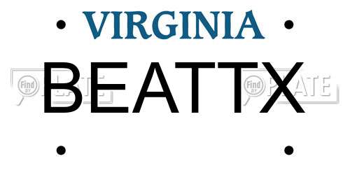 BEATTX Virginia License Plate