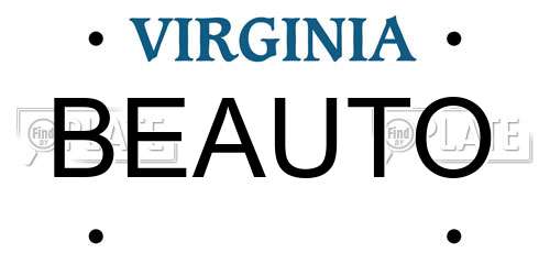 BEAUTO Virginia License Plate