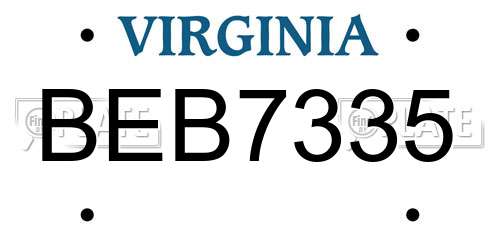 BEB7335 Virginia License Plate