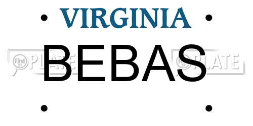 BEBAS Virginia License Plate