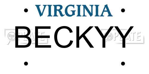 BECKYY Virginia License Plate