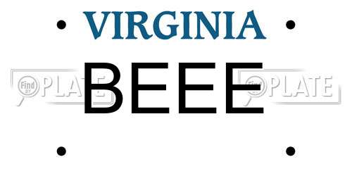BEEE Virginia License Plate