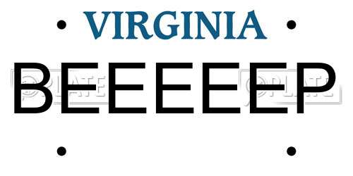 BEEEEEP Virginia License Plate