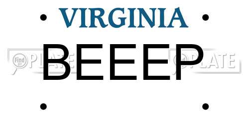 BEEEP Virginia License Plate