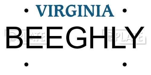 BEEGHLY Virginia License Plate
