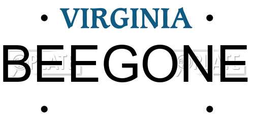 BEEGONE Virginia License Plate