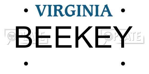 BEEKEY Virginia License Plate