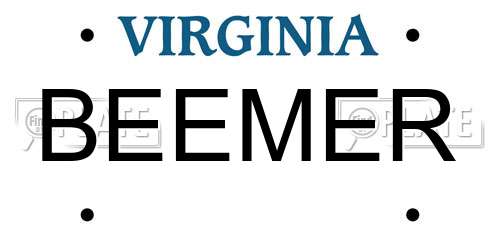 BEEMER Virginia License Plate