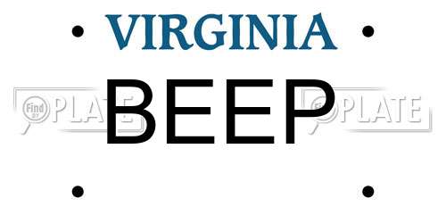 BEEP Virginia License Plate
