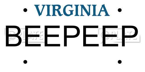 BEEPEEP Virginia License Plate
