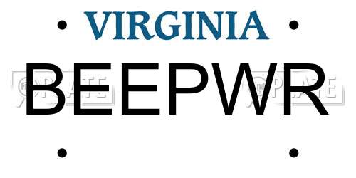 BEEPWR Virginia License Plate