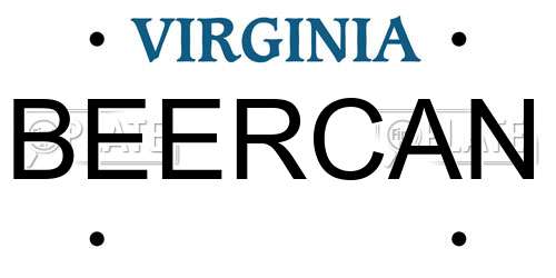 BEERCAN Virginia License Plate