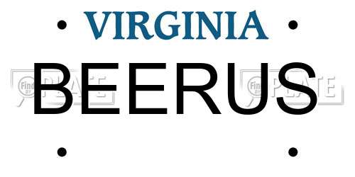 BEERUS Virginia License Plate