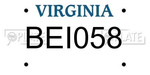 BEI058 Virginia License Plate