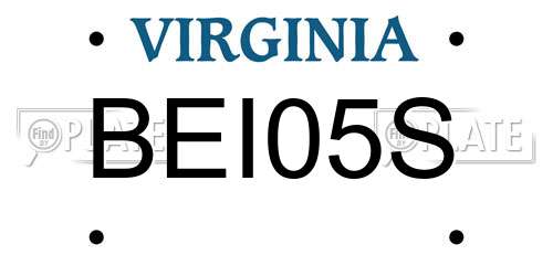 BEI05S Virginia License Plate