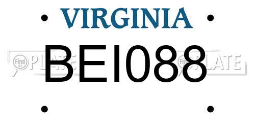 BEI088 Virginia License Plate