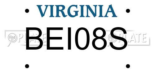 BEI08S Virginia License Plate