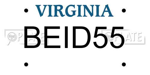 BEID55 Virginia License Plate