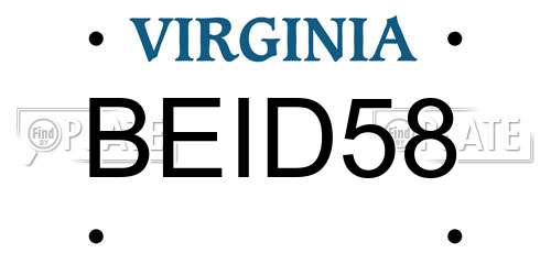 BEID58 Virginia License Plate