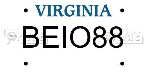 BEIO88 Virginia License Plate