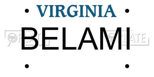 BELAMI Virginia License Plate