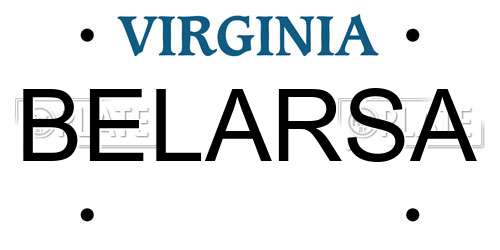 BELARSA Virginia License Plate