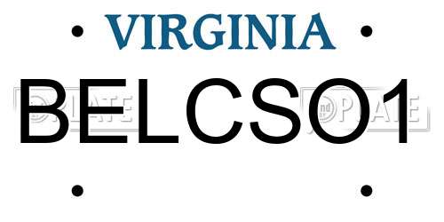 BELCSO1 Virginia License Plate