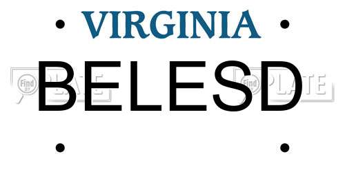 BELESD Virginia License Plate