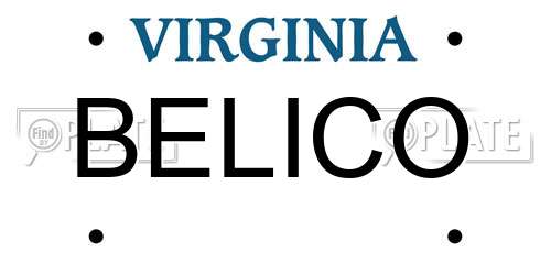BELICO Virginia License Plate