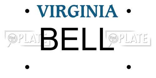 BELL Virginia License Plate