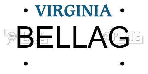 BELLAG Virginia License Plate