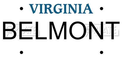 BELMONT Virginia License Plate