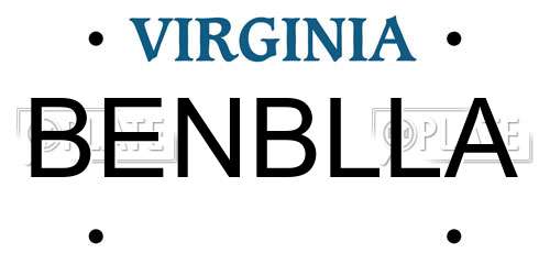 BENBLLA Virginia License Plate