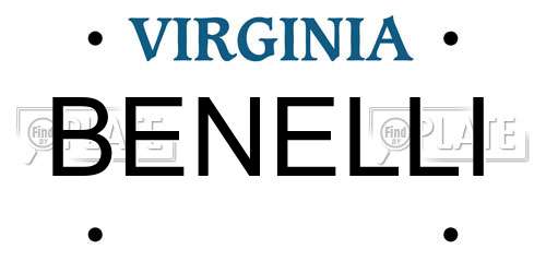 BENELLI Virginia License Plate