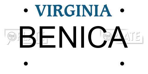 BENICA Virginia License Plate