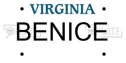 BENICE Virginia License Plate