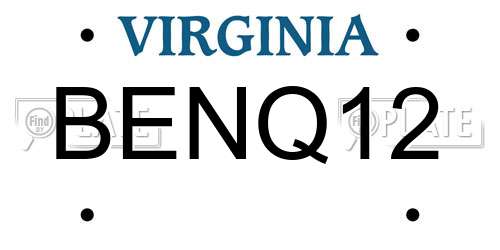 BENQ12 Virginia License Plate