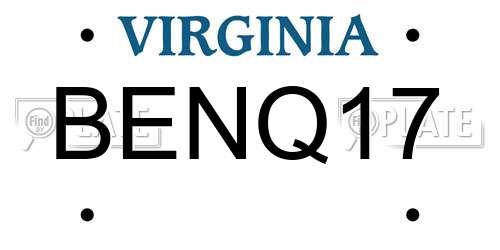 BENQ17 Virginia License Plate