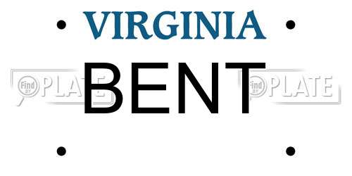 BENT Virginia License Plate
