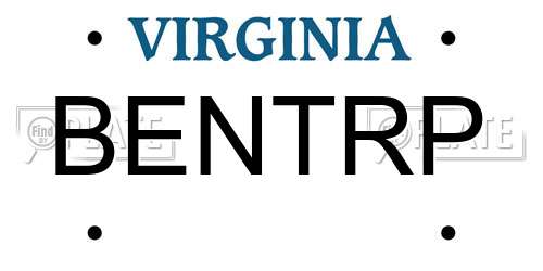 BENTRP Virginia License Plate