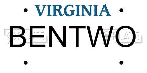 BENTWO Virginia License Plate