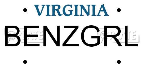 BENZGRL Virginia License Plate