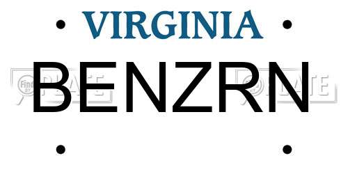 BENZRN Virginia License Plate
