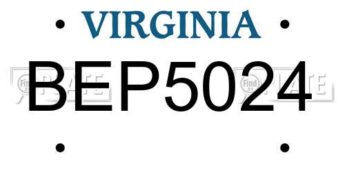 BEP5024 Virginia License Plate