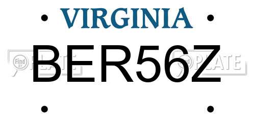 BER56Z Virginia License Plate
