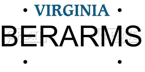 BERARMS Virginia License Plate