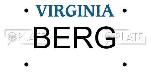 BERG Virginia License Plate