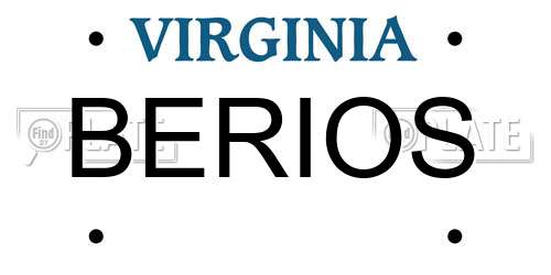 BERIOS Virginia License Plate